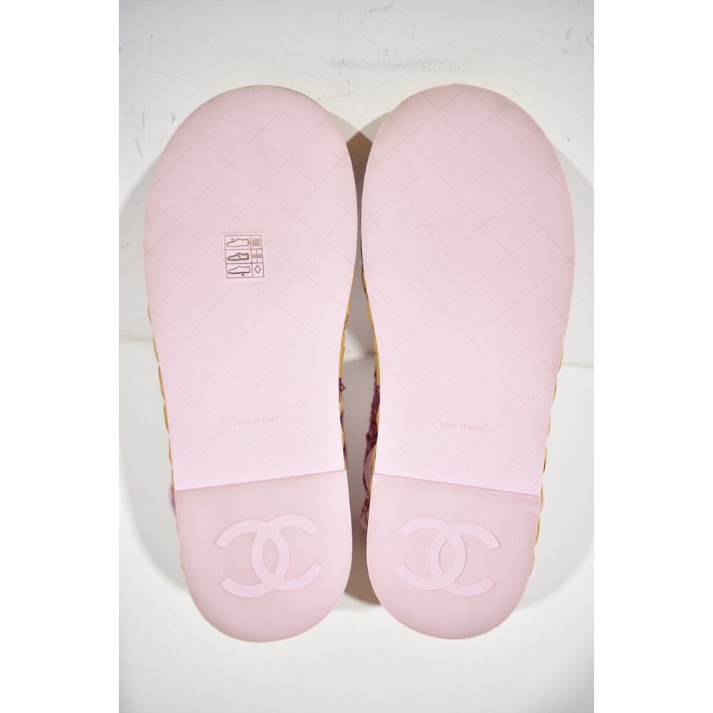 Chanel 22P Pink Purple Tweed Braid CC Logo Mule Slide Flat Teva Dad Sandal 42 - Picture 12 of 12